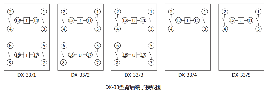 DX-33/3信号继电器背后端子接线图及外引接线图