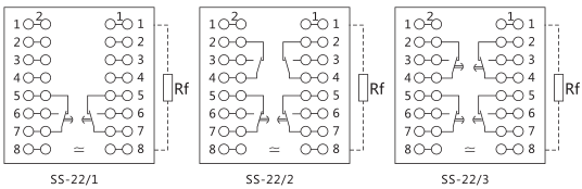 SS-22型时间继电器内部接线及外引接线图片